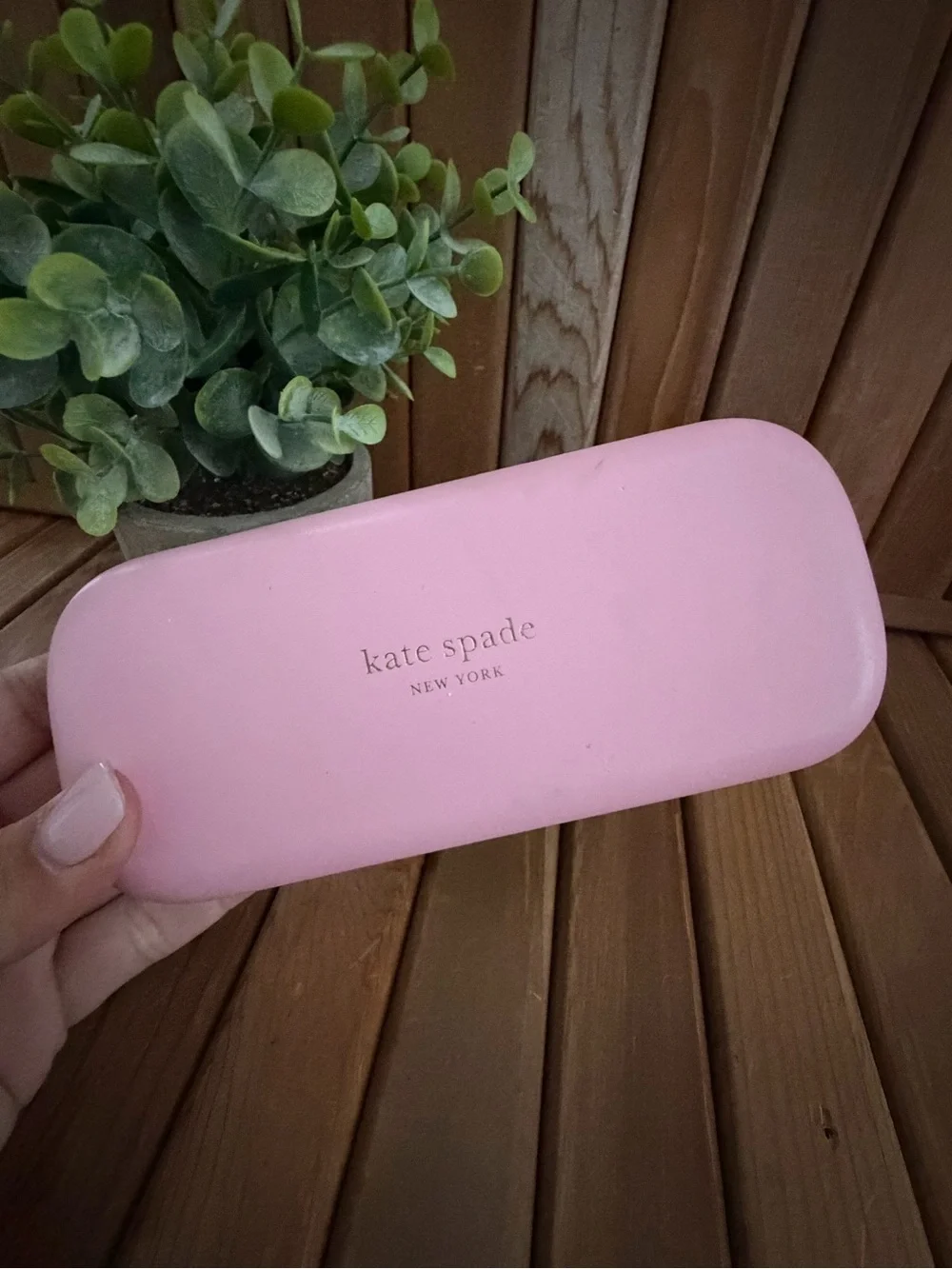 Kate Spade Eyewear Case, Colorblock, Green with Blush Pink Interior